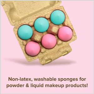 Beauty Bakerie Blending Egg Sponges Pink & Teal 6 Count